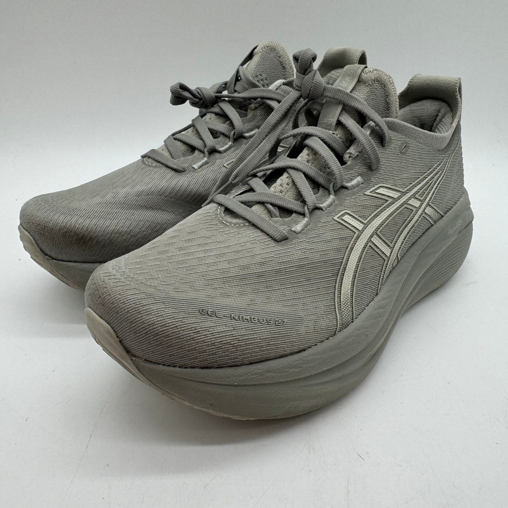 ASICS GEL-NIMBUS 27 Running Shoes Mens 8.5 Grey Mesh Cushioned Lace Up Sneakers